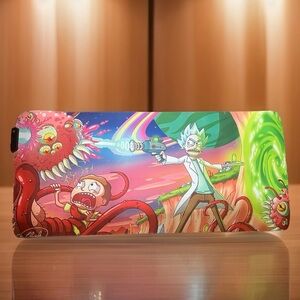 Rick and Morty Alien Monsters RGM Gaming Mouse Pad XL 35” X 16” Green Gun
